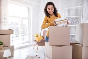 Female College Student Packing