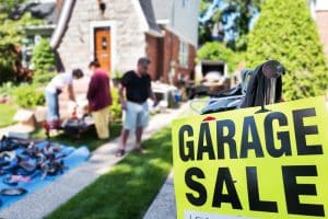 Shop at garage sale